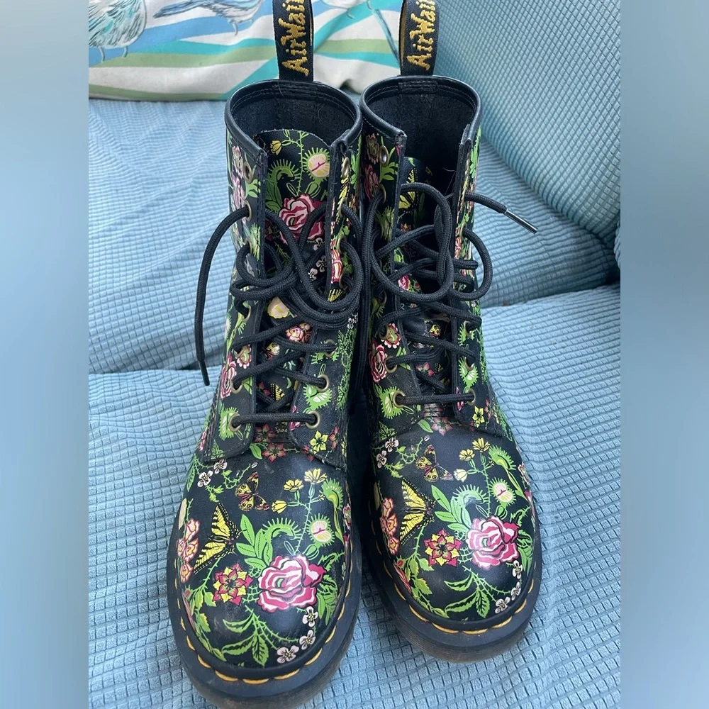 Dr. Martens 1460 floral bloom combat boots - Picture 2 of 6